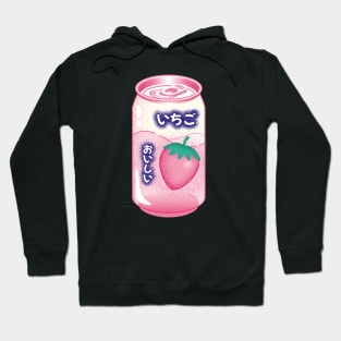 Strawberry Soda Can Japanese Soft Drink Kawaii Soft Pastel Pop Art Retro Summer Vibe Hoodie